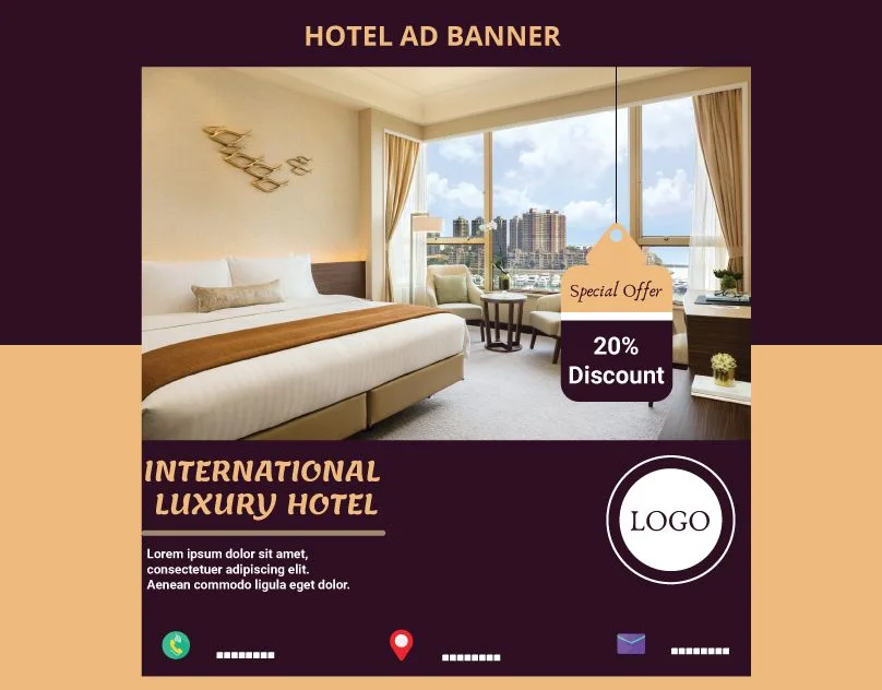 Banner design | How to design hotel banners, Hotel room promotion template, Menger hotel advertisement