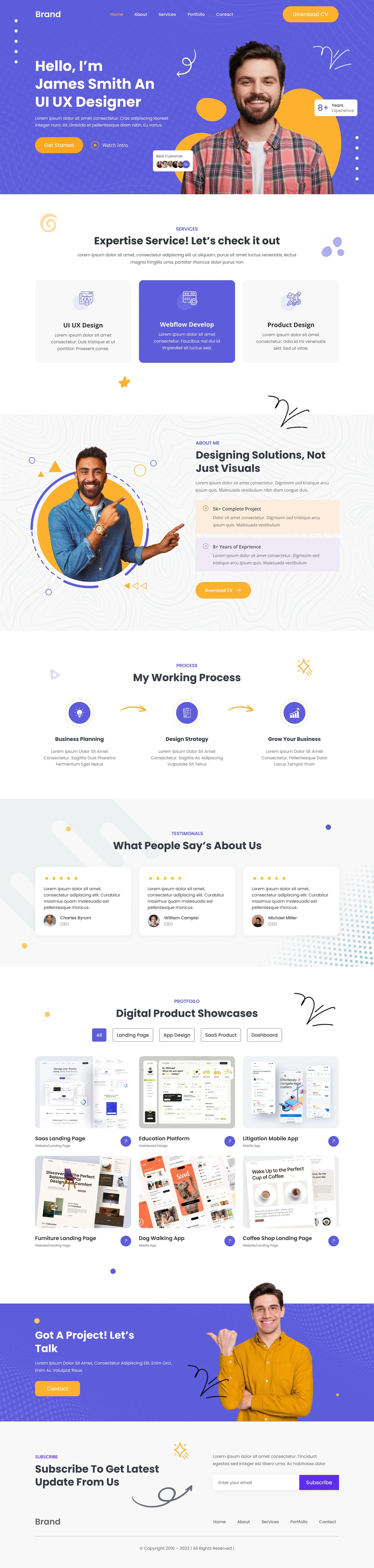 Personal Portfolio Website Landing Page | Portfolio landing page design, Personal landing page design, Websitedesign