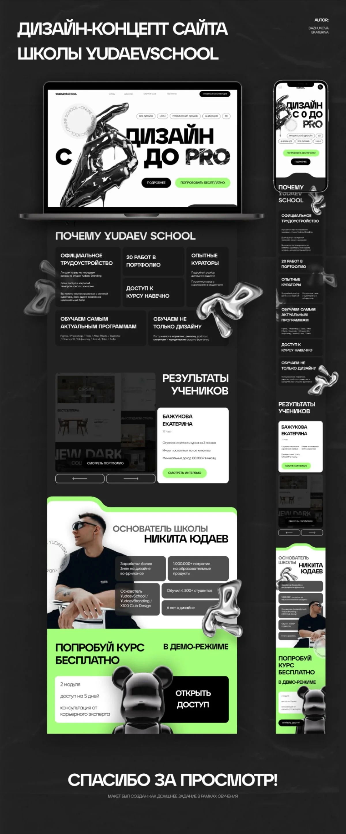 Дизайн-концепт сайта школы Yudaev School | Website illustration, Website development, Freelancing jobs
