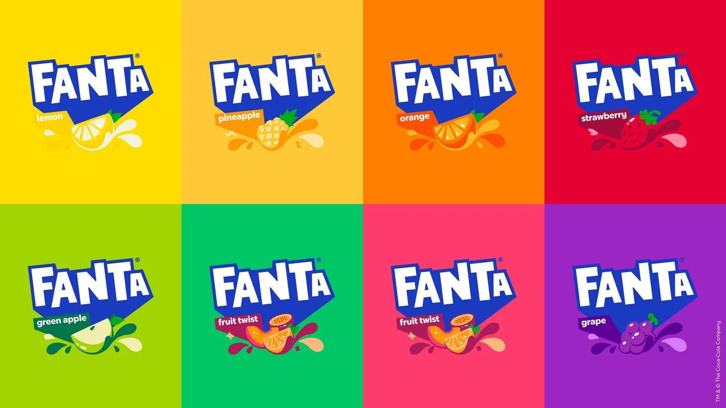 Fanta thay đổi logo mới, thống nhất bộ nhận diện thương hiệu mang bản sắc toàn cầu | Colorful brand logos, Colorful beve