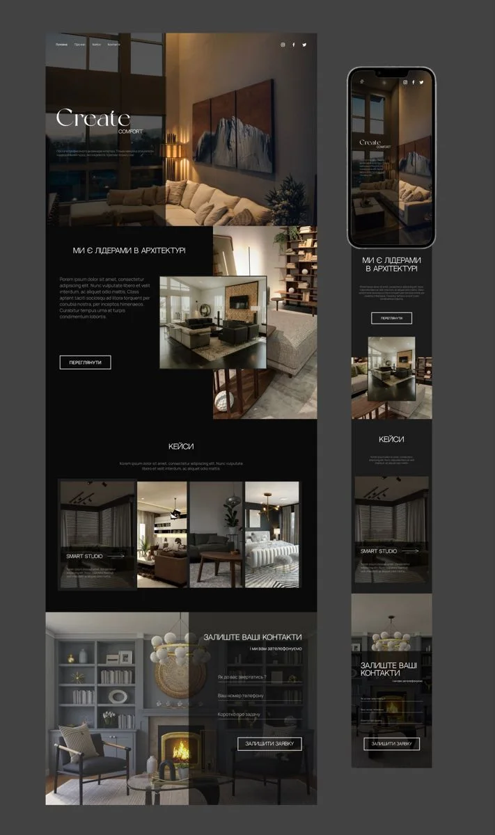 Luxury black website design | Minimalist website designs, Black background website, Interior design website