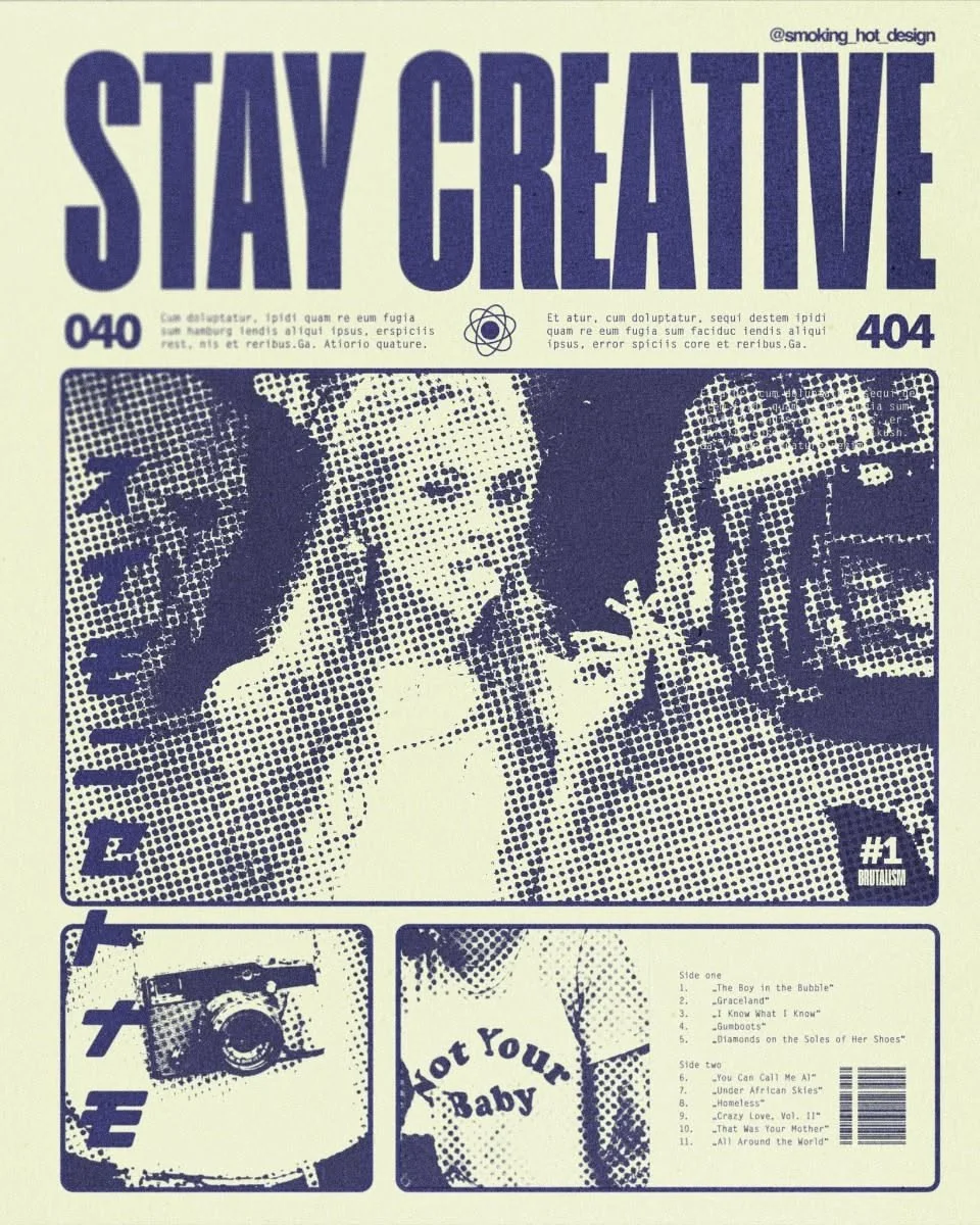 Halftone Retro Vibes: 2024’s Graphic Design Trend by Smoking_hot_designs | Sanat pop, Grafik tasarım ilhamı, Gazete