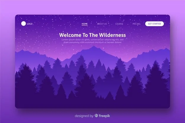 Free Vector | Purple Gradient Landscape Landing Page | Purple gradient aesthetic, Purple gradient background, Website ba