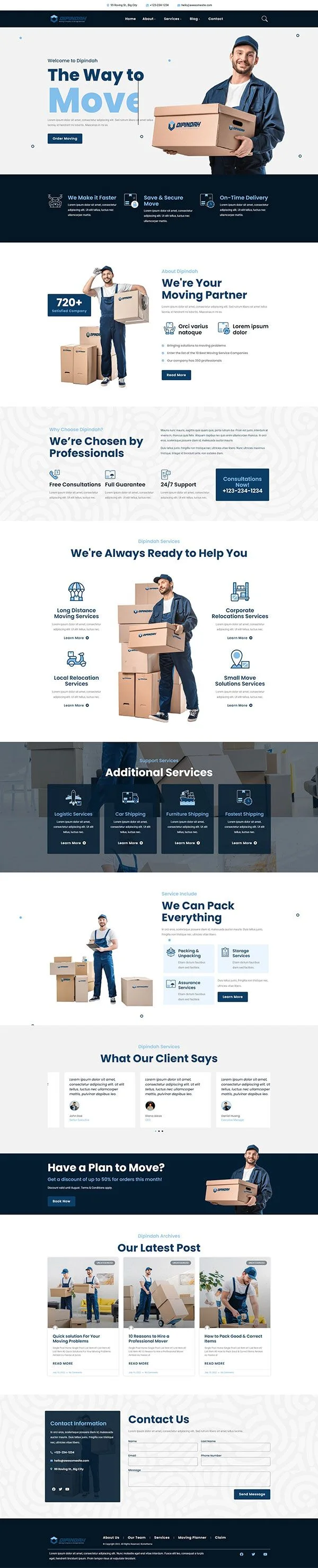 Dipindah - Moving Company Elementor Template Kit | Courier website design, Moving business website inspiration, Moving c