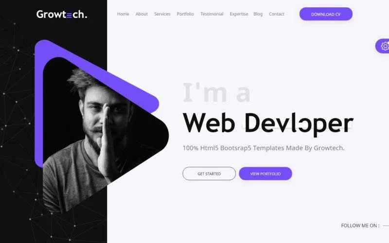Growtech Personal Portfolio Landing Page Template | Portfolio web developer, Portfolio site design, Best portfolio desig