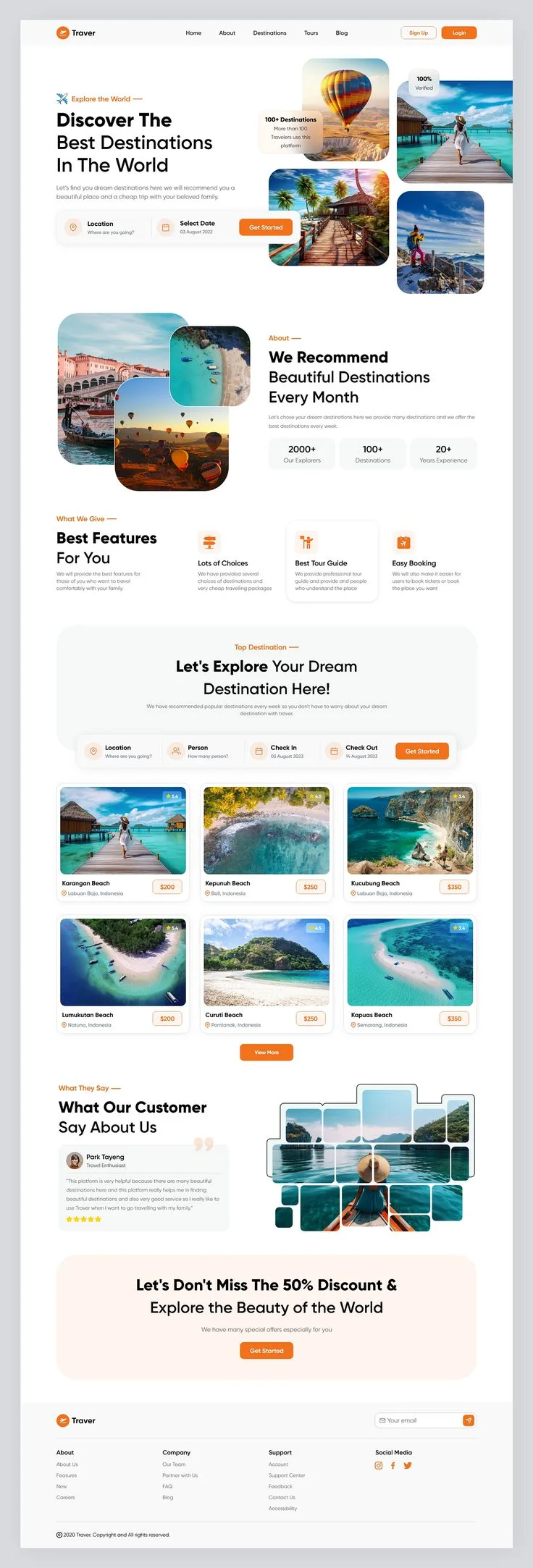 Travel Landing Page Design | How to design a travel landing page, Travel landing page inspiration, Travel website design