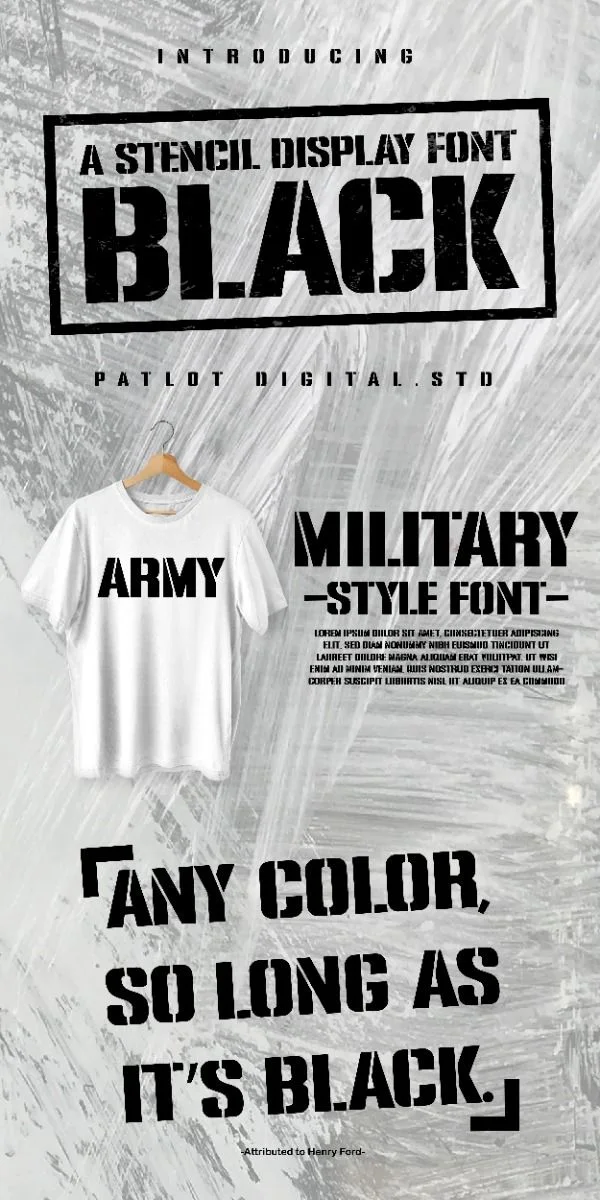Black Stencil || Millitary font | Black and white army font, Stencil cargo army font dafont, Army stamp font dafont