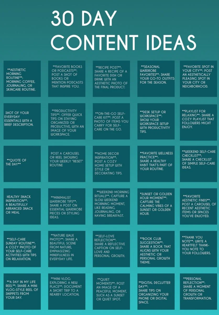 Content plan 30 days | Индивидуальный стиль