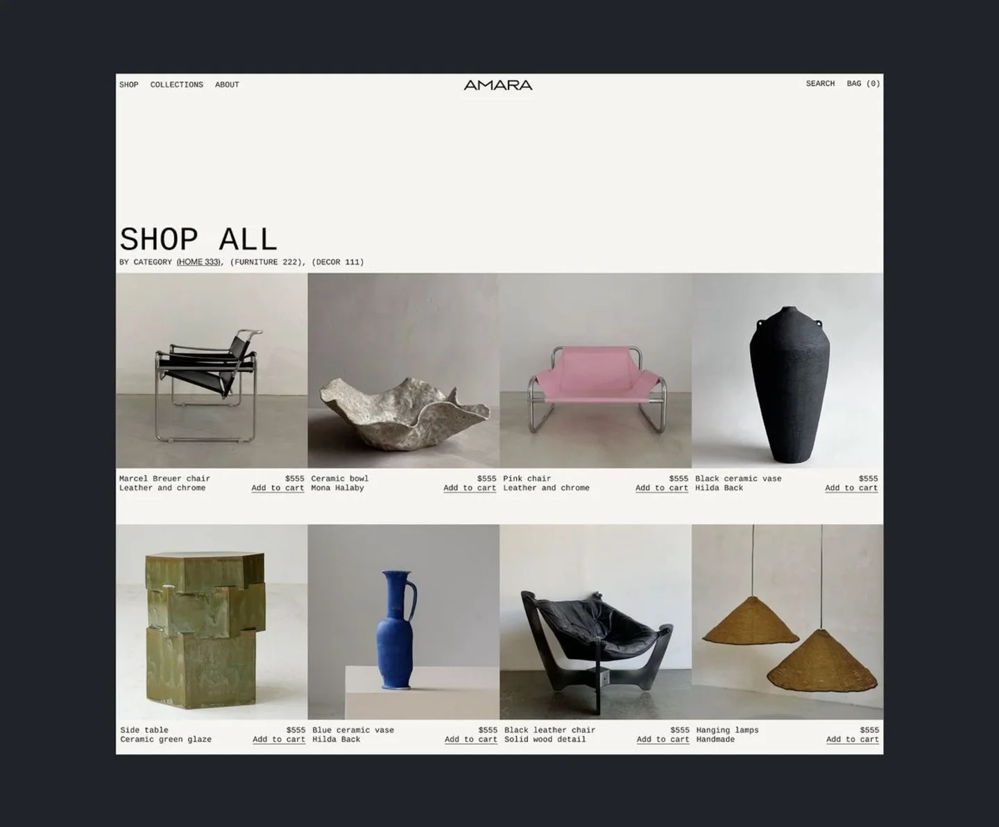 Minimalist ecommerce website design | Interior website design, Website editorial, Branding website